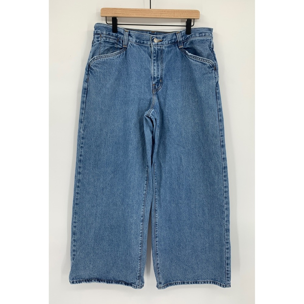 Levis Wide Leg Jeans Womens 32 Blue 94 Baggy Wide Leg Medium Wash Denim Pants